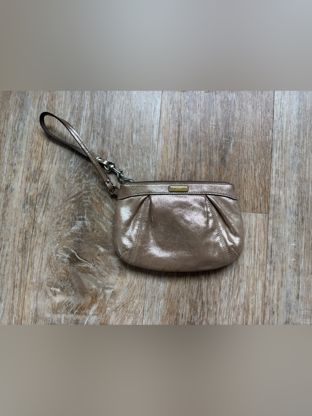 Coach Metallic Rose Gold Wristlet